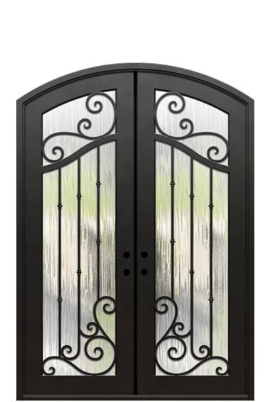 Custom made double entry iron doors Kansas