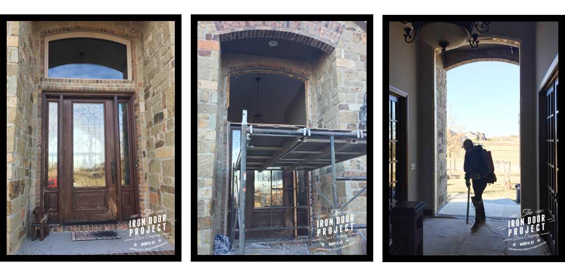custom single entry iron door installation, Kansas